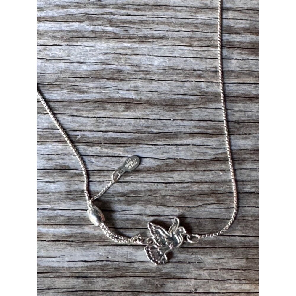 Sterling Silver Dove Pendant Necklace Alex & Ani 925 Chain Womens Jewelry Gift
